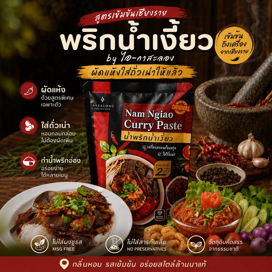 น้ำพริกน้ำเงี้ยว iKasalong สูตรเข้มข้น 2 เท่า
